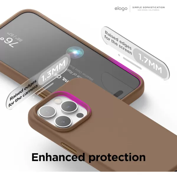 elago Magnetic Silicone Case Compatible with iPhone 15 Pro Max Case 67 Inch Compatible with All MagSafe Accessories  Builtin Magnets Soft Grip Silicone Shockproof StoneiPhone 15 Pro Max Brown