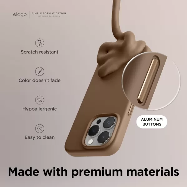 elago Magnetic Silicone Case Compatible with iPhone 15 Pro Max Case 67 Inch Compatible with All MagSafe Accessories  Builtin Magnets Soft Grip Silicone Shockproof StoneiPhone 15 Pro Max Brown