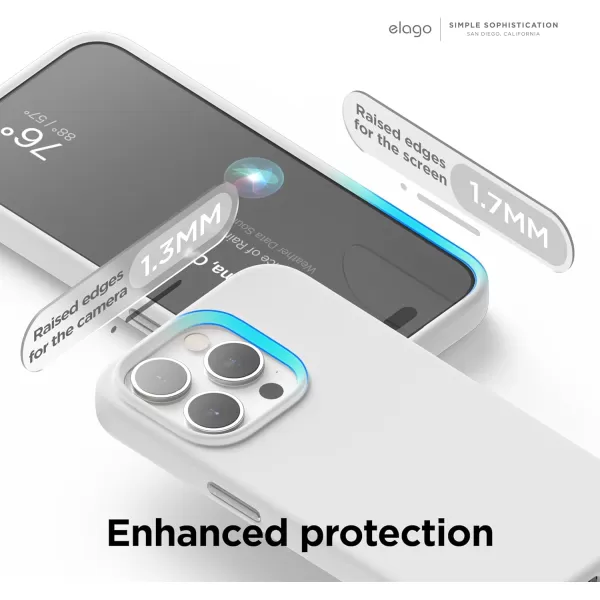 elago Magnetic Silicone Case Compatible with iPhone 15 Pro Max Case 67 Inch Compatible with All MagSafe Accessories  Builtin Magnets Soft Grip Silicone Shockproof StoneiPhone 15 Pro White