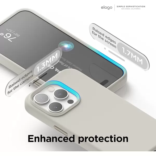 elago Magnetic Silicone Case Compatible with iPhone 15 Pro Max Case 67 Inch Compatible with All MagSafe Accessories  Builtin Magnets Soft Grip Silicone Shockproof StoneiPhone 15 Pro Stone