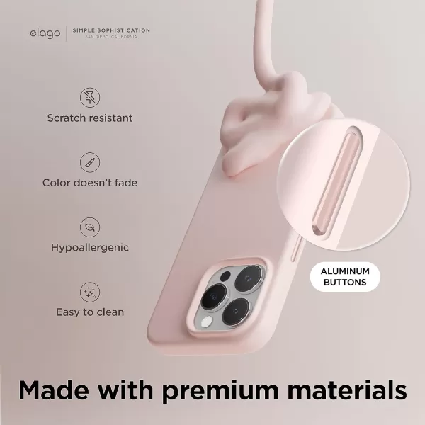 elago Magnetic Silicone Case Compatible with iPhone 15 Pro Max Case 67 Inch Compatible with All MagSafe Accessories  Builtin Magnets Soft Grip Silicone Shockproof StoneiPhone 15 Pro Max Lovely Pink