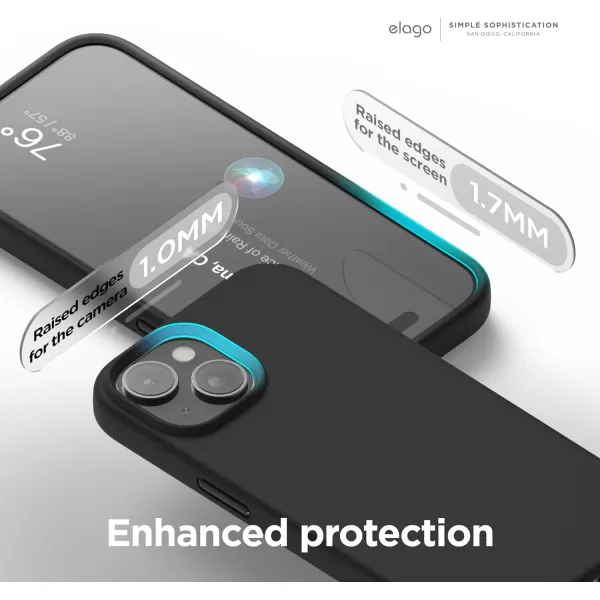 elago Magnetic Silicone Case Compatible with iPhone 15 Pro Max Case 67 Inch Compatible with All MagSafe Accessories  Builtin Magnets Soft Grip Silicone Shockproof StoneiPhone 15 Black