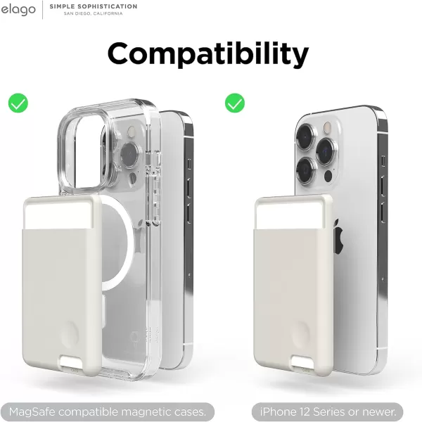 elago Magnetic Wallet Card Holder 2Cards Compatible with MagSafe for iPhone 15 iPhone 14 iPhone 13 iPhone 12 Series  Secure Phone Wallet Long Last Silicone Scratch and Damage Protection BlackStone