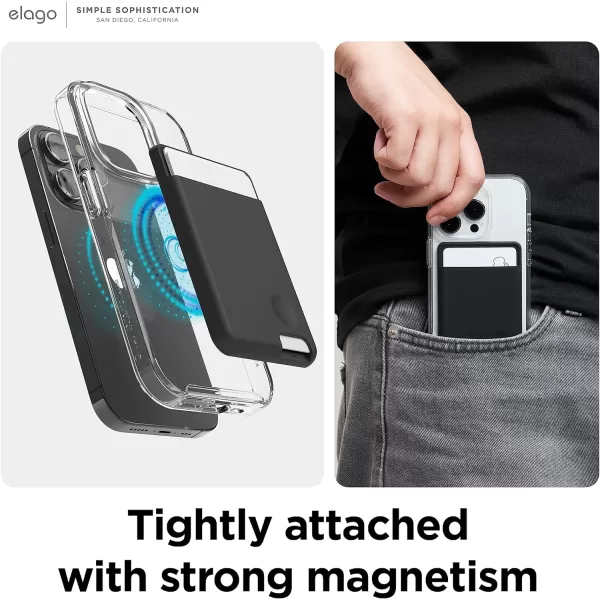 elago Magnetic Wallet Card Holder 2Cards Compatible with MagSafe for iPhone 15 iPhone 14 iPhone 13 iPhone 12 Series  Secure Phone Wallet Long Last Silicone Scratch and Damage Protection BlackBlack