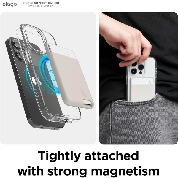 elago Magnetic Wallet Card Holder 2Cards Compatible with MagSafe for iPhone 15 iPhone 14 iPhone 13 iPhone 12 Series  Secure Phone Wallet Long Last Silicone Scratch and Damage Protection BlackStone