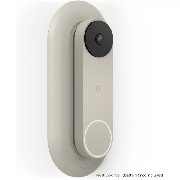 elago Mount Compatible with Google Nest Hello Video Doorbell 2021 Battery Model  Doorbell Chimes Perfect Color Match with Angle Wedge Linen WiFi Free  NOT Compatible with Wired ModelLinen