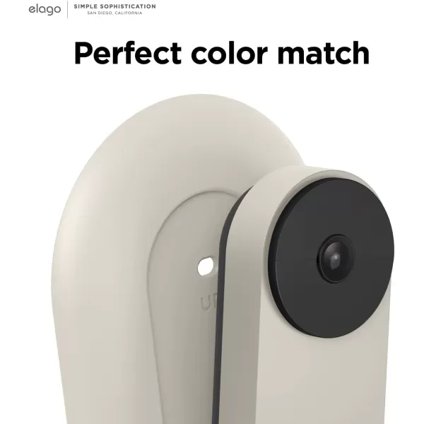 elago Mount Compatible with Google Nest Hello Video Doorbell 2021 Battery Model  Doorbell Chimes Perfect Color Match with Angle Wedge Linen WiFi Free  NOT Compatible with Wired ModelLinen