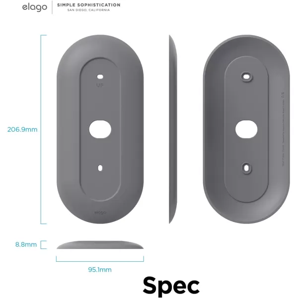 elago Mount Compatible with Google Nest Hello Video Doorbell 2021 Battery Model  Doorbell Chimes Perfect Color Match with Angle Wedge Linen WiFi Free  NOT Compatible with Wired ModelAsh