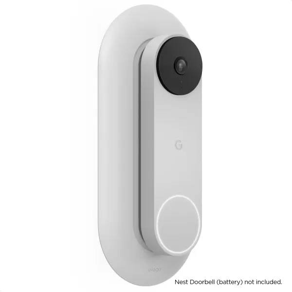 elago Mount Compatible with Google Nest Hello Video Doorbell 2021 Battery Model  Doorbell Chimes Perfect Color Match with Angle Wedge Linen WiFi Free  NOT Compatible with Wired ModelWhite