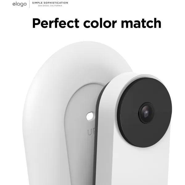 elago Mount Compatible with Google Nest Hello Video Doorbell 2021 Battery Model  Doorbell Chimes Perfect Color Match with Angle Wedge Linen WiFi Free  NOT Compatible with Wired ModelWhite