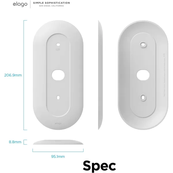 elago Mount Compatible with Google Nest Hello Video Doorbell 2021 Battery Model  Doorbell Chimes Perfect Color Match with Angle Wedge Linen WiFi Free  NOT Compatible with Wired ModelWhite