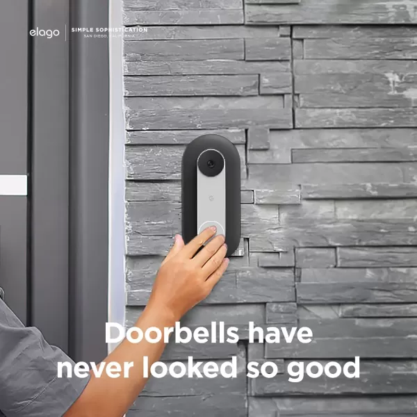 elago Mount Compatible with Google Nest Hello Video Doorbell 2021 Battery Model  Doorbell Chimes Perfect Color Match with Angle Wedge Linen WiFi Free  NOT Compatible with Wired ModelBlack