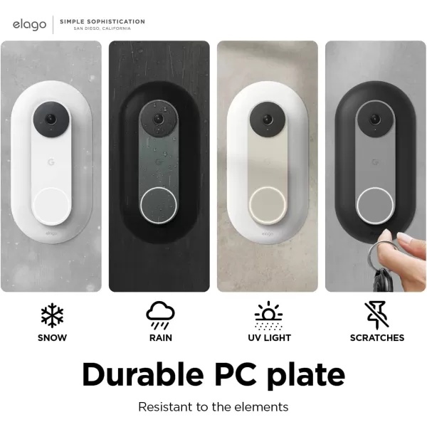 elago Mount Compatible with Google Nest Hello Video Doorbell Wall Plate Wired 2nd Gen  Doorbell Chimes Perfect Color Match with Angle Wedge BlackBlack