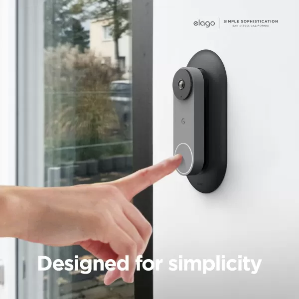 elago Mount Compatible with Google Nest Hello Video Doorbell Wall Plate Wired 2nd Gen  Doorbell Chimes Perfect Color Match with Angle Wedge BlackBlack