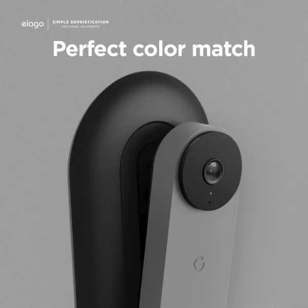 elago Mount Compatible with Google Nest Hello Video Doorbell Wall Plate Wired 2nd Gen  Doorbell Chimes Perfect Color Match with Angle Wedge BlackBlack