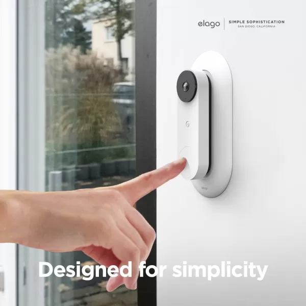 elago Mount Compatible with Google Nest Hello Video Doorbell Wall Plate Wired 2nd Gen  Doorbell Chimes Perfect Color Match with Angle Wedge BlackSnow