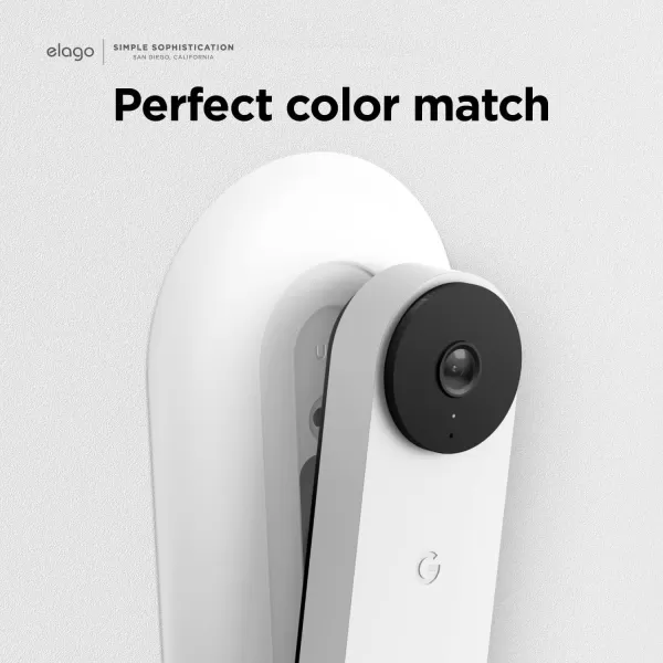 elago Mount Compatible with Google Nest Hello Video Doorbell Wall Plate Wired 2nd Gen  Doorbell Chimes Perfect Color Match with Angle Wedge BlackSnow