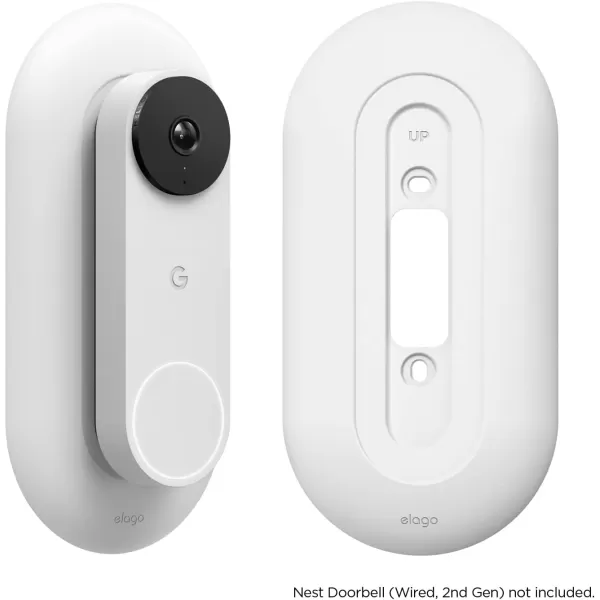 elago Mount Compatible with Google Nest Hello Video Doorbell Wall Plate Wired 2nd Gen  Doorbell Chimes Perfect Color Match with Angle Wedge BlackSnow