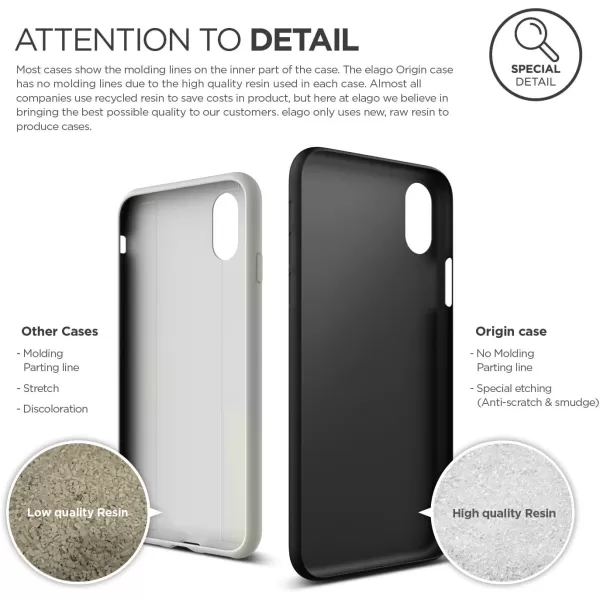 elago Origin Series for iPhone XS  iPhone X Case  Minimalistic Design Slim Fit Scratch Resistant Protective Cover for Apple iPhone XS 2018 iPhone X 2017  Blackelago Origin Series for iPhone XS  iPhone X Case  Minimalistic Design Slim Fit Scratch Resistant Protective Cover for Apple iPhone XS 2018 iPhone X 2017  Black