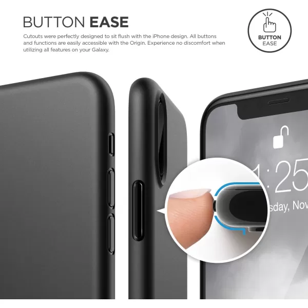 elago Origin Series for iPhone XS  iPhone X Case  Minimalistic Design Slim Fit Scratch Resistant Protective Cover for Apple iPhone XS 2018 iPhone X 2017  Blackelago Origin Series for iPhone XS  iPhone X Case  Minimalistic Design Slim Fit Scratch Resistant Protective Cover for Apple iPhone XS 2018 iPhone X 2017  Black