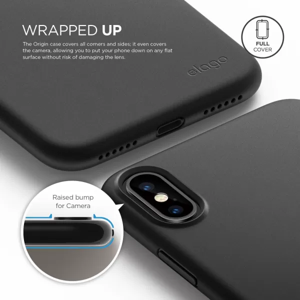 elago Origin Series for iPhone XS  iPhone X Case  Minimalistic Design Slim Fit Scratch Resistant Protective Cover for Apple iPhone XS 2018 iPhone X 2017  Blackelago Origin Series for iPhone XS  iPhone X Case  Minimalistic Design Slim Fit Scratch Resistant Protective Cover for Apple iPhone XS 2018 iPhone X 2017  Black