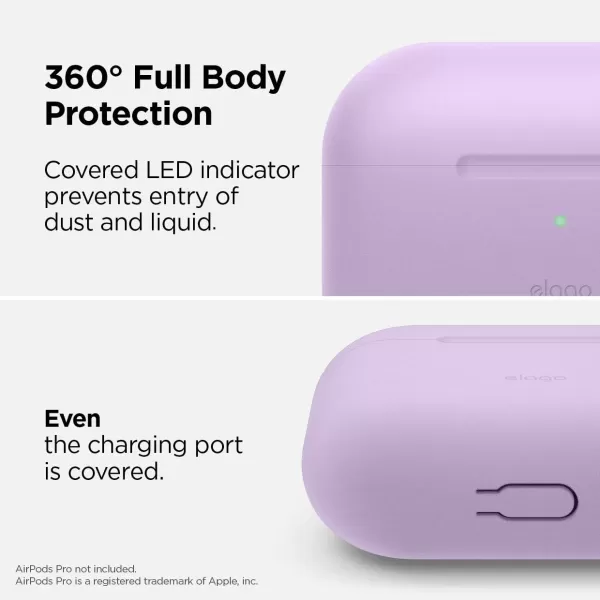 elago Original Case Compatible with Apple AirPods Pro Case  Protective Silicone Cover AntiSlip Coating Precise Cutout Supports Wireless Charging Nightglow BlueLavender