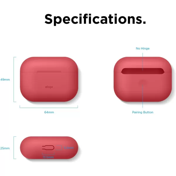 elago Original Case Compatible with Apple AirPods Pro Case  Protective Silicone Cover AntiSlip Coating Precise Cutout Supports Wireless Charging Nightglow BlueRed