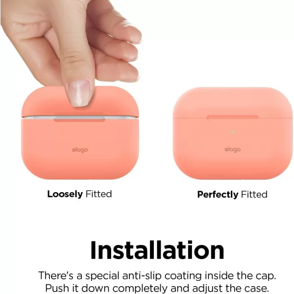 elago Original Case Compatible with Apple AirPods Pro Case  Protective Silicone Cover AntiSlip Coating Precise Cutout Supports Wireless Charging Nightglow BluePeach