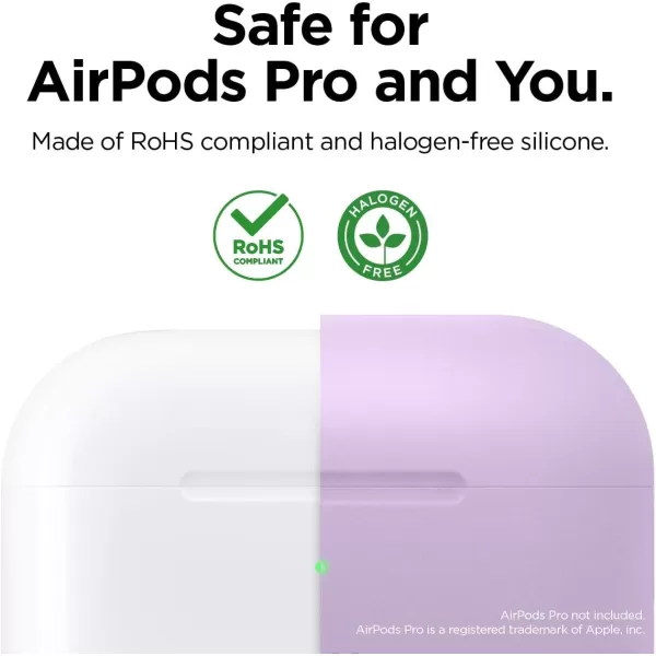 elago Original Case Compatible with Apple AirPods Pro Case  Protective Silicone Cover AntiSlip Coating Precise Cutout Supports Wireless Charging Nightglow BlueLavender