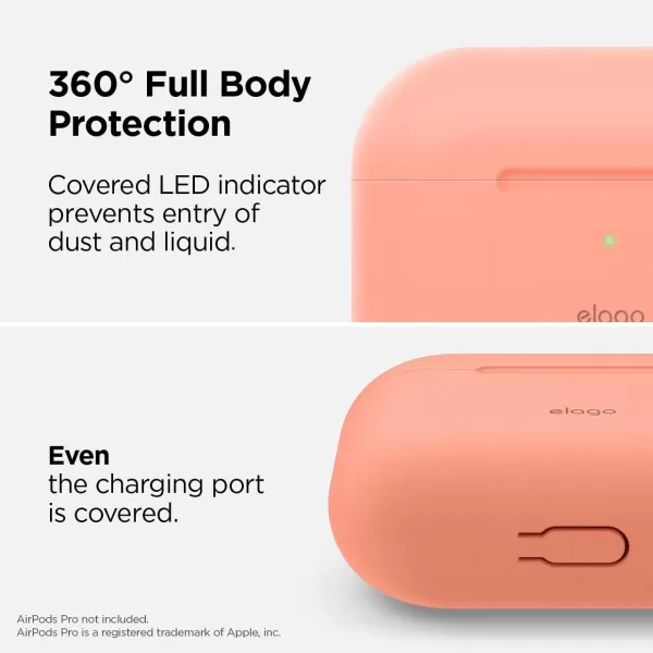 elago Original Case Compatible with Apple AirPods Pro Case  Protective Silicone Cover AntiSlip Coating Precise Cutout Supports Wireless Charging Nightglow BluePeach