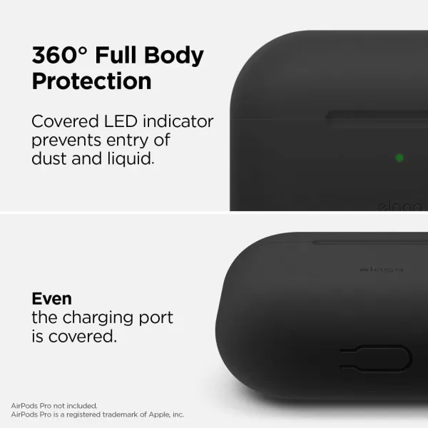 elago Original Case Compatible with Apple AirPods Pro Case  Protective Silicone Cover AntiSlip Coating Precise Cutout Supports Wireless Charging Nightglow BlueBlack