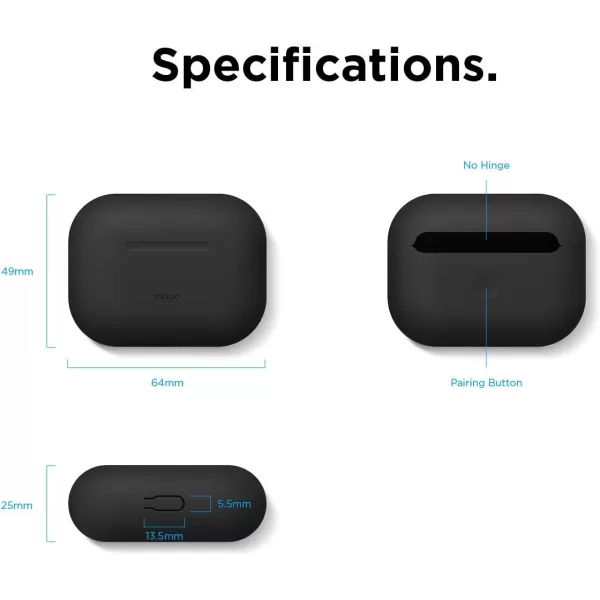 elago Original Case Compatible with Apple AirPods Pro Case  Protective Silicone Cover AntiSlip Coating Precise Cutout Supports Wireless Charging Nightglow BlueBlack