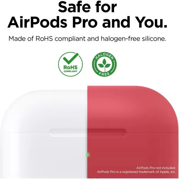 elago Original Case Compatible with Apple AirPods Pro Case  Protective Silicone Cover AntiSlip Coating Precise Cutout Supports Wireless Charging Nightglow BlueRed