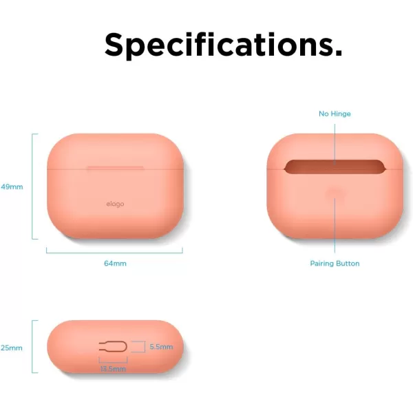 elago Original Case Compatible with Apple AirPods Pro Case  Protective Silicone Cover AntiSlip Coating Precise Cutout Supports Wireless Charging Nightglow BluePeach