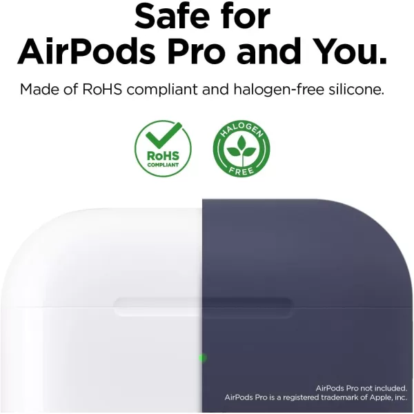 elago Original Case Compatible with Apple AirPods Pro Case  Protective Silicone Cover AntiSlip Coating Precise Cutout Supports Wireless Charging Nightglow BlueJean Indigo