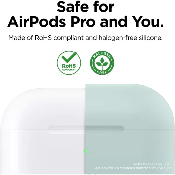 elago Original Case Compatible with Apple AirPods Pro Case  Protective Silicone Cover AntiSlip Coating Precise Cutout Supports Wireless Charging Nightglow BlueBaby Mint