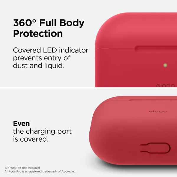 elago Original Case Compatible with Apple AirPods Pro Case  Protective Silicone Cover AntiSlip Coating Precise Cutout Supports Wireless Charging Nightglow BlueRed