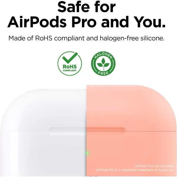 elago Original Case Compatible with Apple AirPods Pro Case  Protective Silicone Cover AntiSlip Coating Precise Cutout Supports Wireless Charging Nightglow BluePeach