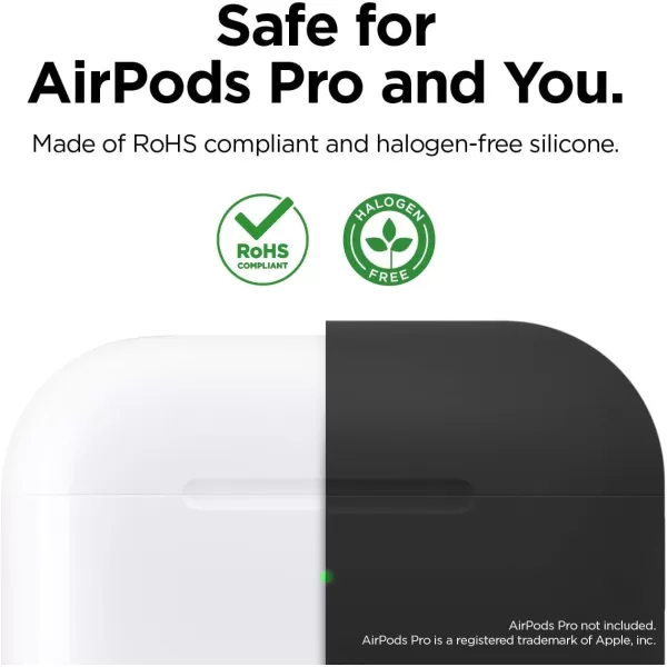 elago Original Case Compatible with Apple AirPods Pro Case  Protective Silicone Cover AntiSlip Coating Precise Cutout Supports Wireless Charging Nightglow BlueBlack