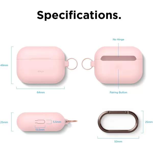 elago Original Case Compatible with Apple AirPods Pro Case  Protective Silicone Cover with Keychain Precise Cutout Supports Wireless Charging Dark GrayPink