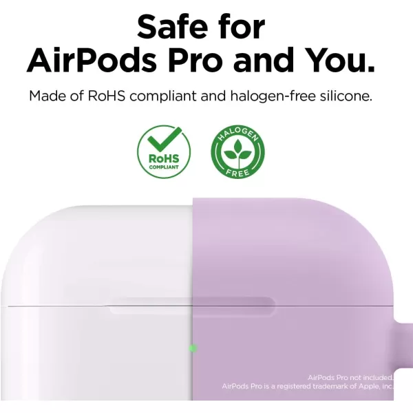 elago Original Case Compatible with Apple AirPods Pro Case  Protective Silicone Cover with Keychain Precise Cutout Supports Wireless Charging Dark GrayLavender