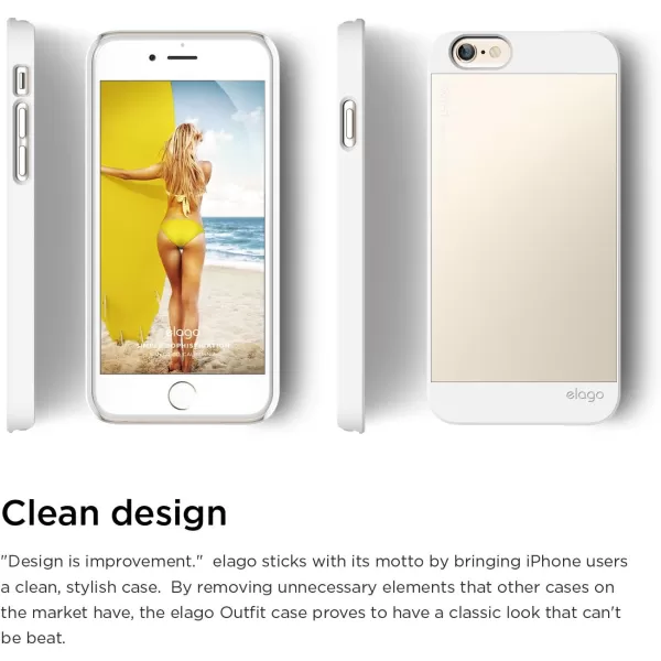 elago Outfit Aluminum and Polycarbonate Dual Case for The iPhone 66S Plus 55inch  HD Professional Screen Film Included  Full Retail Packaging Italian RoseChampagne GoldWhite  Champagne Gold