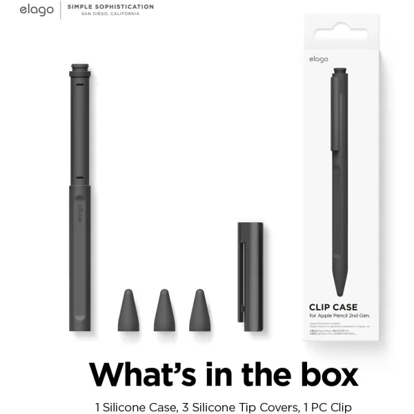 elago Pencil Clip Case Compatible with Apple Pencil 2nd Generation 3 Tips Nib Covers Included Compatible with Magnetic Charging and Double TapWhiteBlack