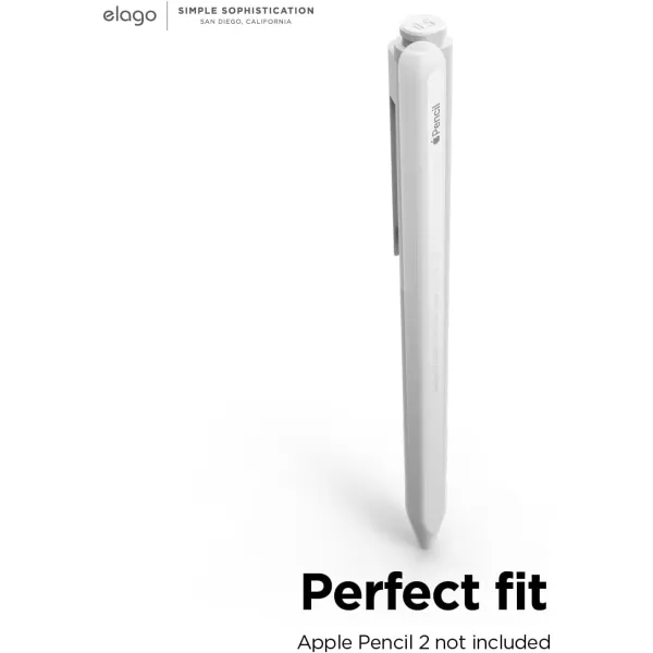 elago Pencil Clip Case Compatible with Apple Pencil 2nd Generation 3 Tips Nib Covers Included Compatible with Magnetic Charging and Double TapWhiteWhite