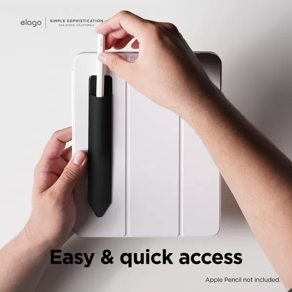 elago Pencil Holder Compatible with Apple Pencil 1st amp 2nd Generation and Apple Pencil USBC Strong Adhesive Sleeve Attach to Tablet Case PU Leather and Soft Lycra Material WhiteBlack