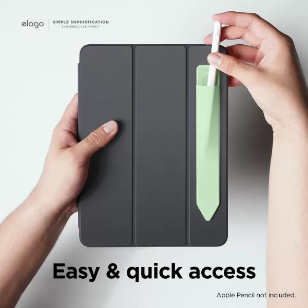 elago Pencil Holder Compatible with Apple Pencil 1st amp 2nd Generation and Apple Pencil USBC Strong Adhesive Sleeve Attach to Tablet Case PU Leather and Soft Lycra Material WhitePastel Green