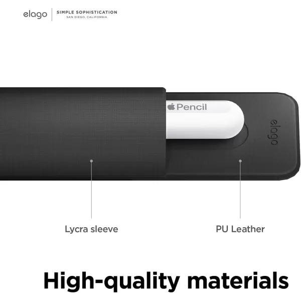 elago Pencil Holder Compatible with Apple Pencil 1st amp 2nd Generation and Apple Pencil USBC Strong Adhesive Sleeve Attach to Tablet Case PU Leather and Soft Lycra Material WhiteBlack