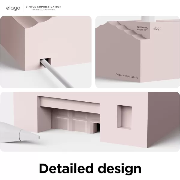 elago Pencil Home Stand Compatible with Apple Pencil 1st amp 2nd Generation and Apple Pencil USBC and Other Pens Stylus Compatible with Apple Pencil Case Lightning Cable Organizer Dark GreySand Pink