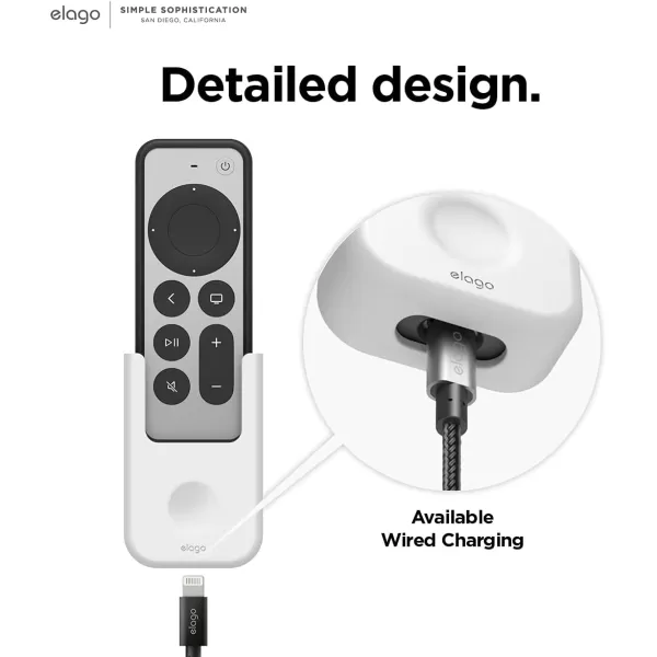 elago Phone Holder Mount Compatible with All Smartphone Models Adjustable WhiteApple TV 4K Siri Remote 3rd amp 2nd Gen White