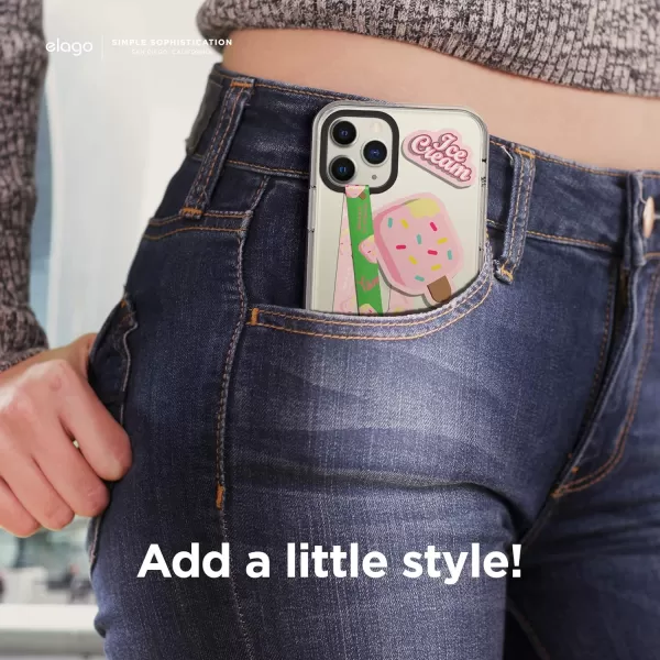 elago Phone Strap with Stickers Phone Grip Phone Loop Compatible with All Smartphone Case Double Sided Design Stickers Included Compatible with magsafe Green Strap amp Strawberry Ice CreamGreen